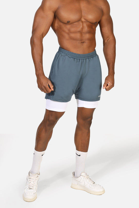 Men's 2-In-1 7" Gym Shorts - Storm Gray