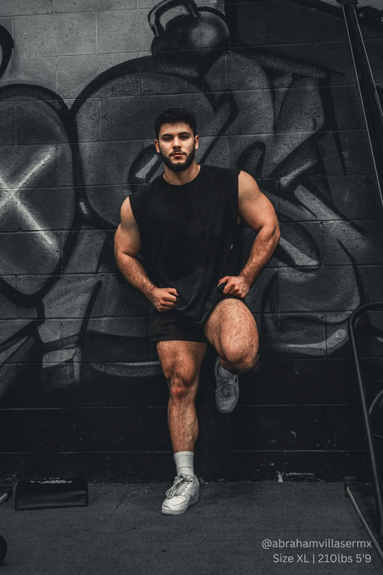 Retro Oversized Muscle Tee - Washed Black