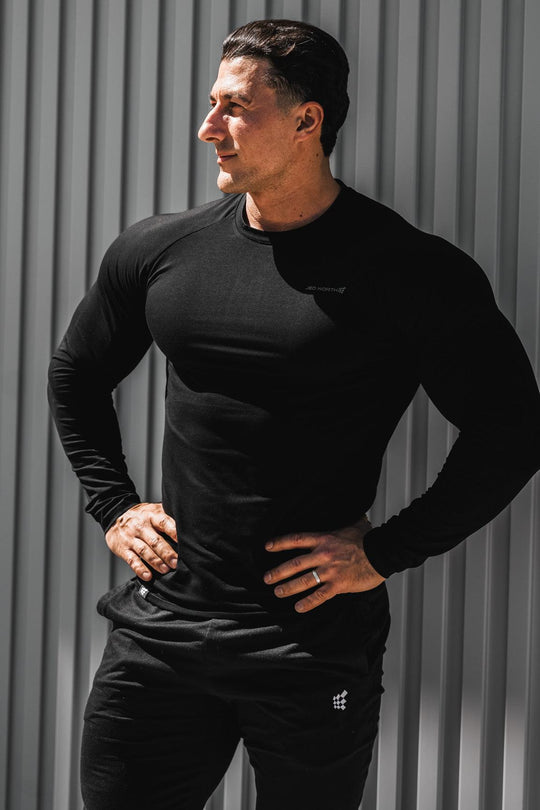 Titan Muscle-Fit Long Sleeve T-Shirt - Black