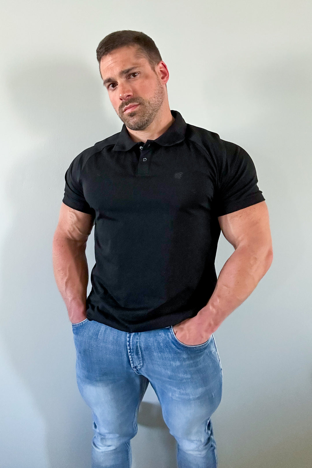 Muscle Fit All-Day Polo T-Shirt - Onyx Black