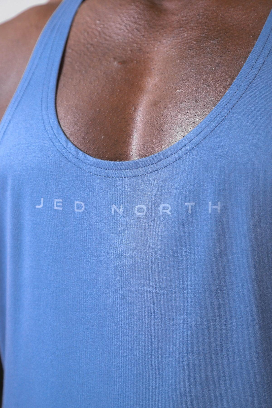 Classic Bodybuilding Racerback Stringer - Blue - Jed North