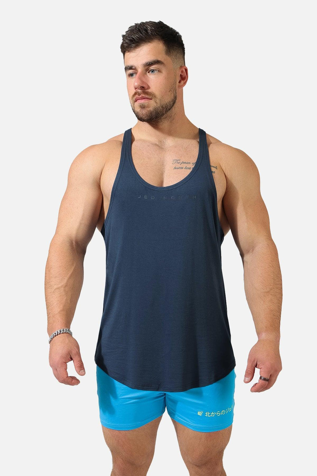 Classic Bodybuilding Racerback Stringer - Navy - Jed North