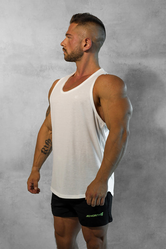 Vital Raw-Hem Tank Top - White