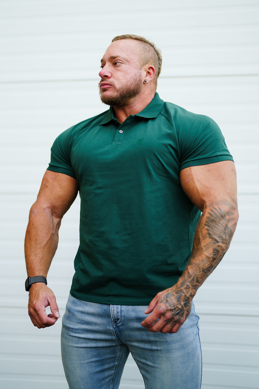 Muscle Fit All-Day Polo T-Shirt - Evergreen