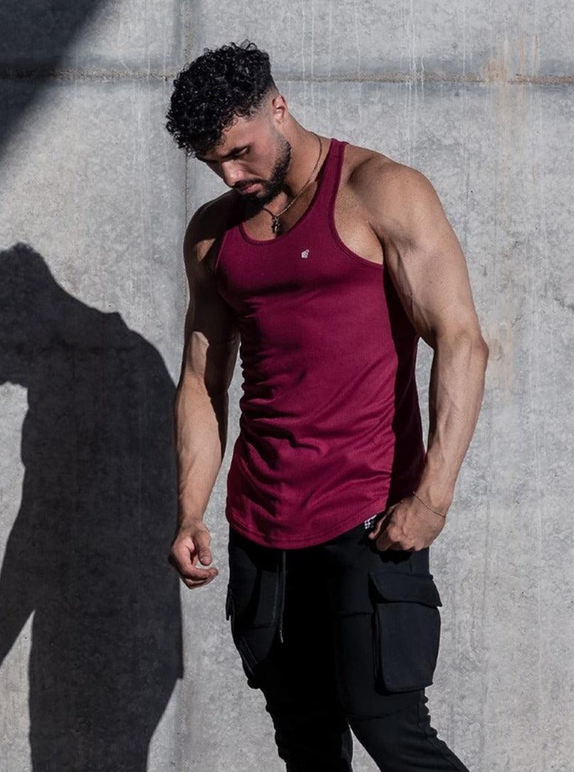 Fast-Dry Bodybuilding Workout Stringer - Maroon