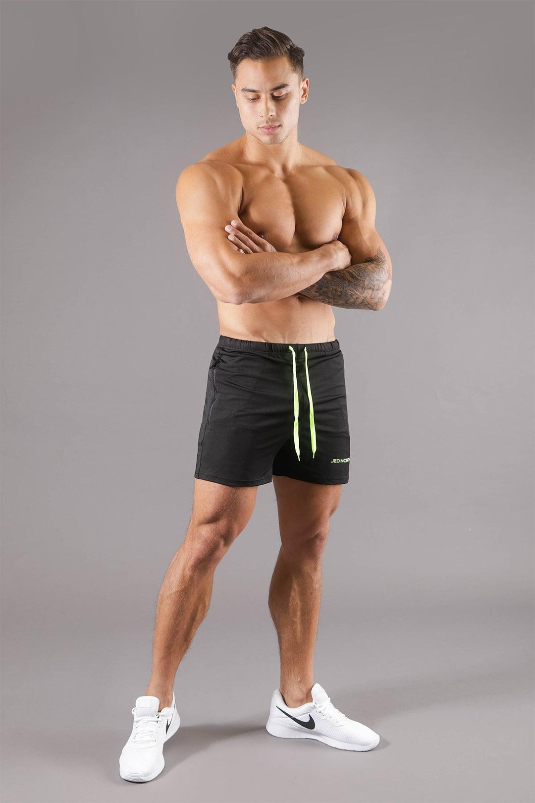 Agile Bodybuilding 4'' Shorts w Zipper Pockets - Black - Jed North