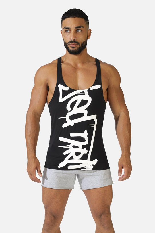 Classic Bodybuilding Racerback Stringer - Black w/ Logo - Jed North