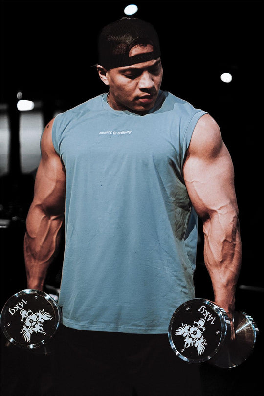 Sleeveless Muscle Tee - Light Blue