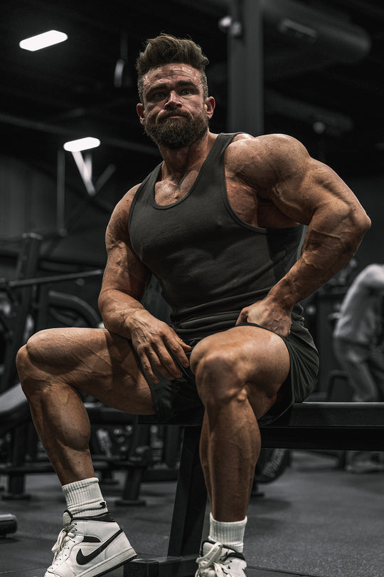 Ribbed Muscle Tank Top - Dark Gray