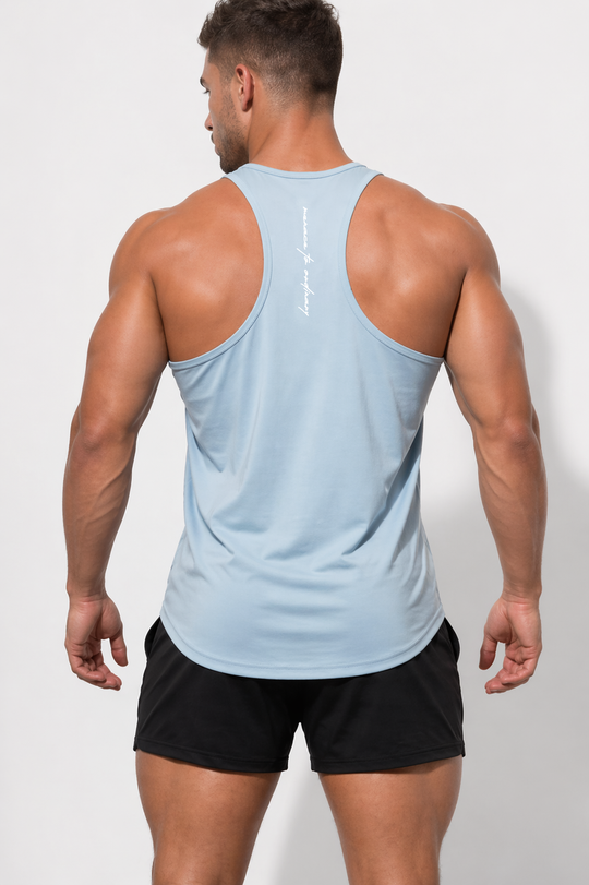 Fast-Dry Bodybuilding Workout Stringer - Sky Blue