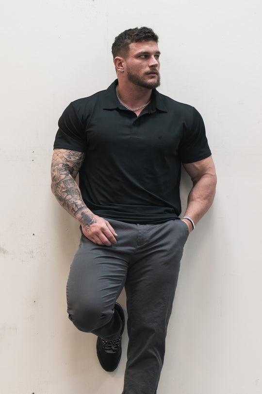 Fast-Dry Polo T-Shirt - Black