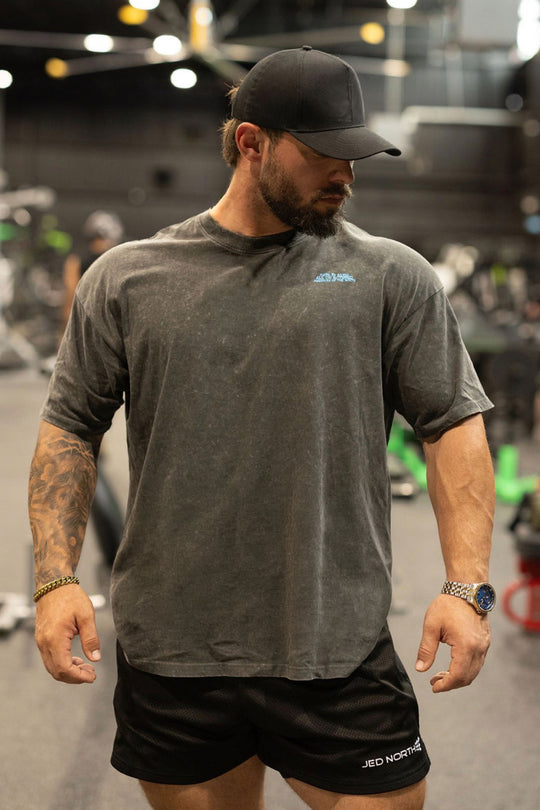 Vintage Washed Oversized T-Shirt - Charcoal Black