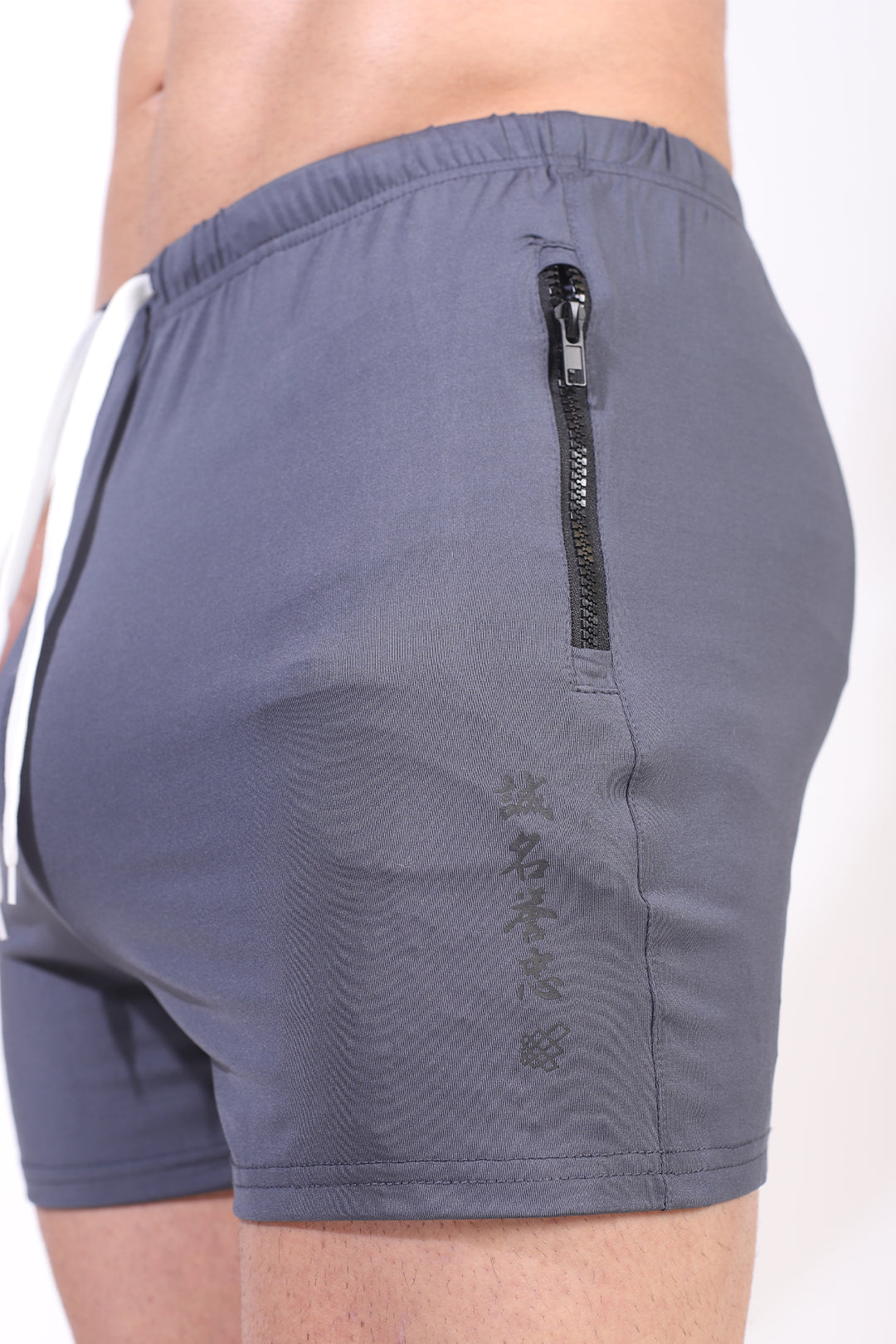 Agile Bodybuilding 4'' Shorts w Zipper Pockets - Gray Integrity