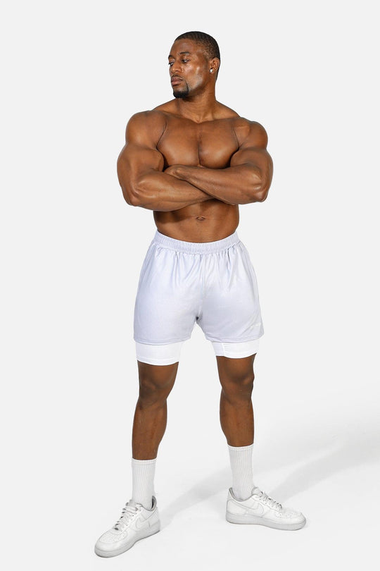 Men's 2-In-1 7" Gym Shorts - Supernova Silver