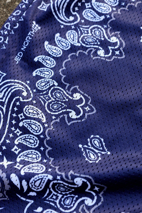 Jersey Mesh 7.5" Gym Shorts - Navy Paisley