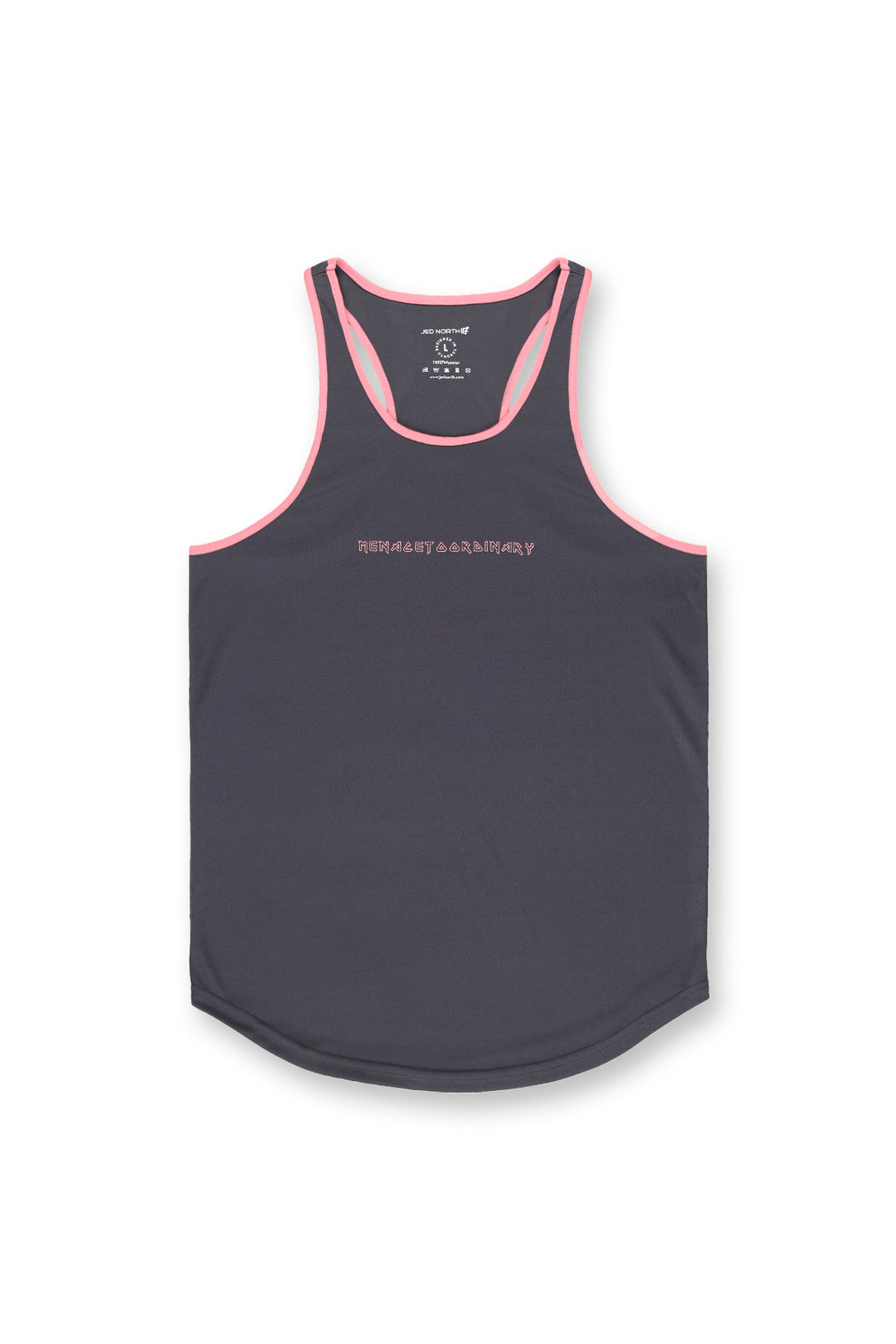 Fast-Dry Bodybuilding Workout Stringer - Gray w Pink