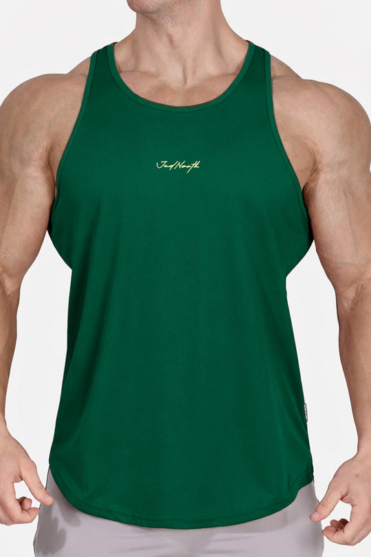 Fast-Dry Bodybuilding Workout Stringer - Green w/ Neon Logo