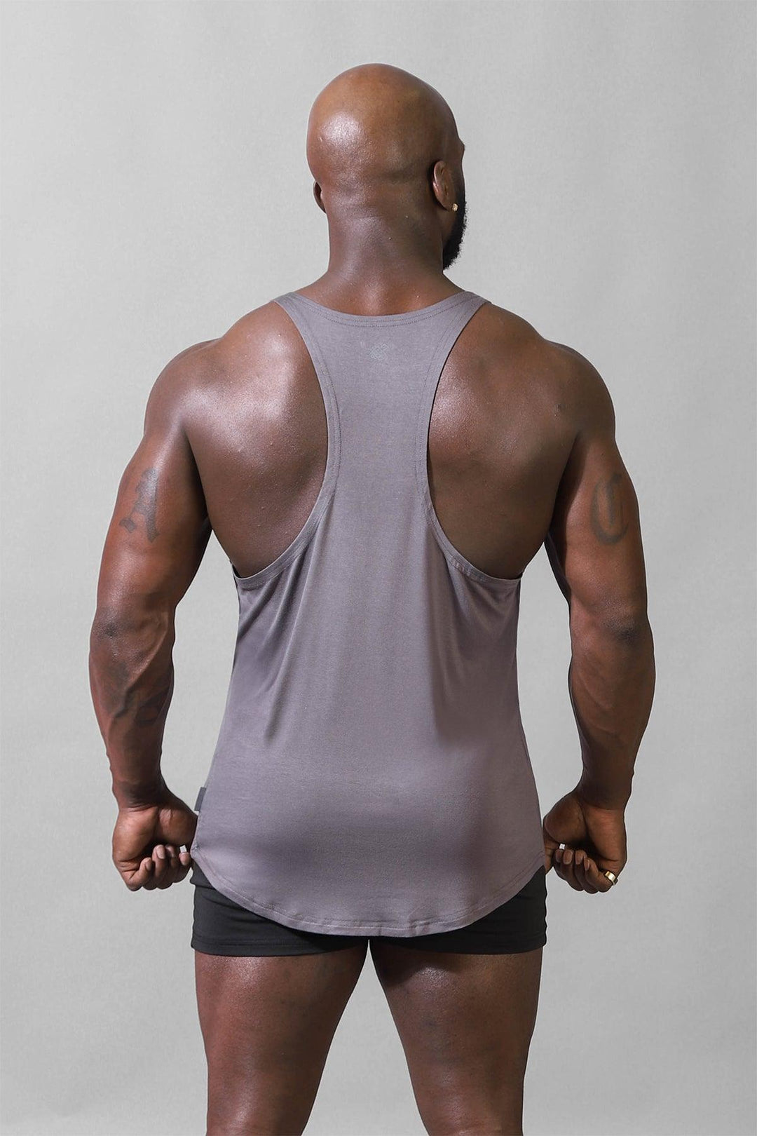 Classic Bodybuilding Racerback Stringer - Steel Gray - Jed North