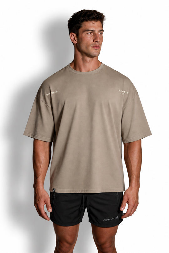Energy Oversized T-Shirt - Humble Logo Stone Gray