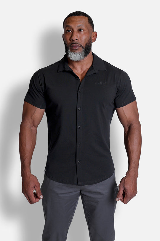 Button-up Muscle T-Shirt - Onyx Black