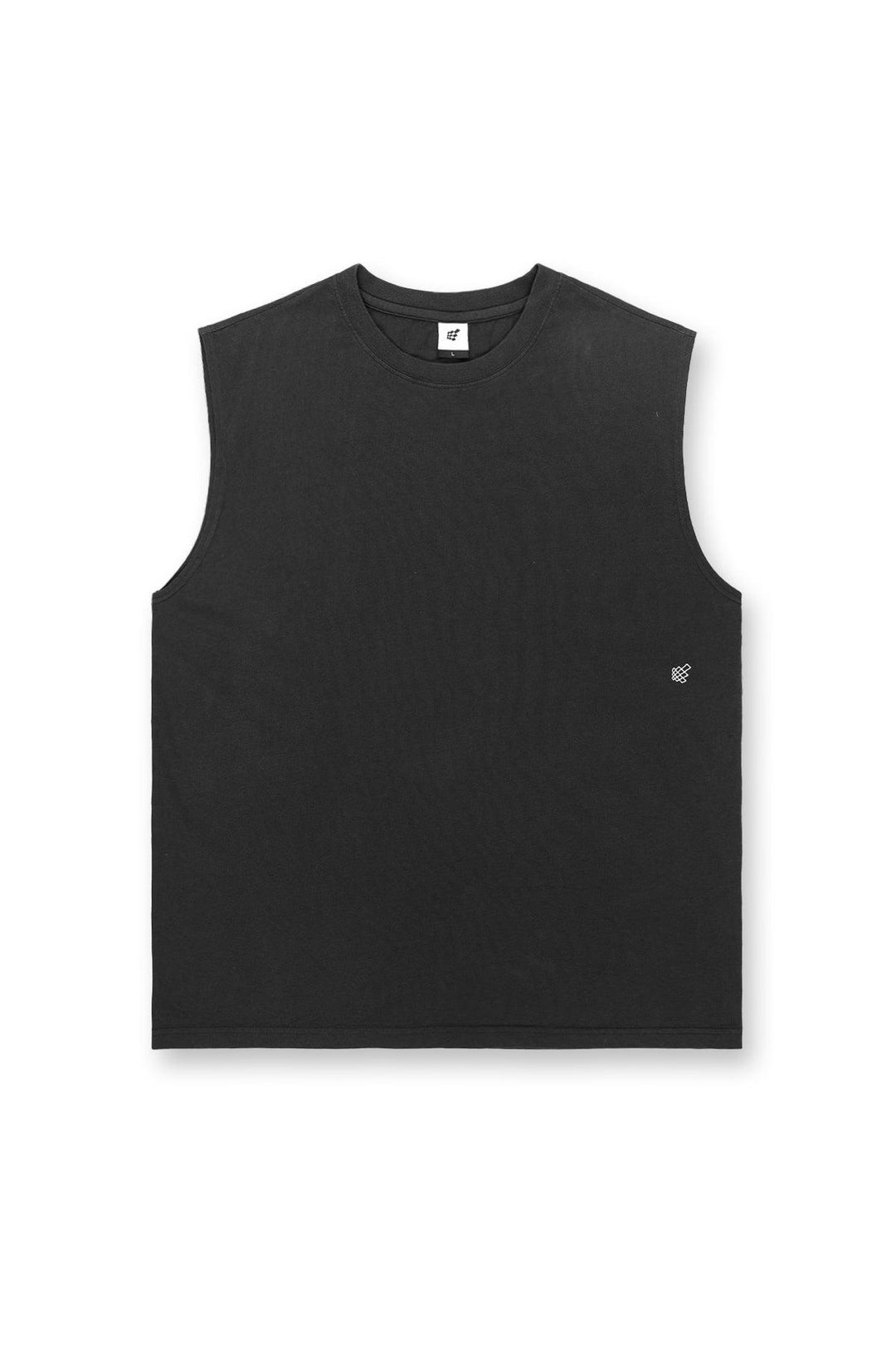 Retro Oversized Muscle Tee - Washed Black
