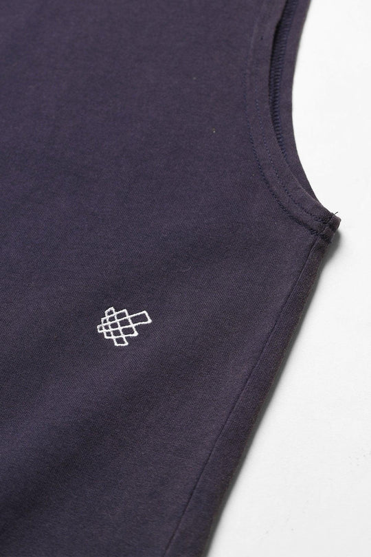 Retro Oversized Muscle Tee - Washed Navy