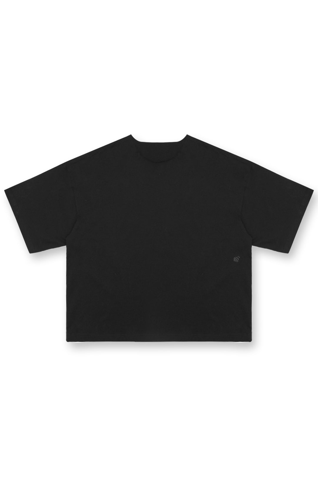 Raw-Cut Boxy Crop Tee - Black