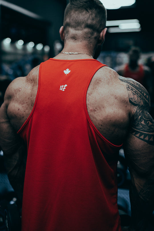 Fast-Dry Bodybuilding Workout Stringer - OH CANADA RED