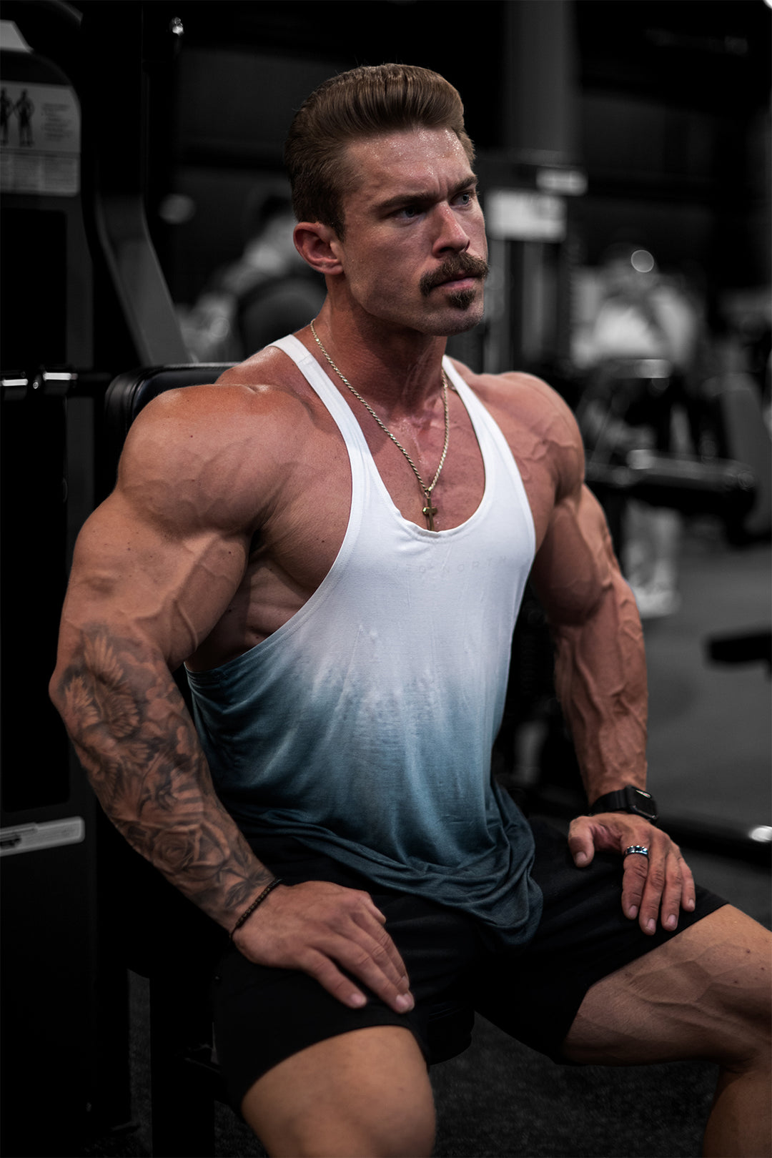 Classic Bodybuilding Racerback Stringer - Black Ombre