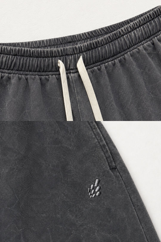 Loose Fit Comfort Joggers - Washed Black