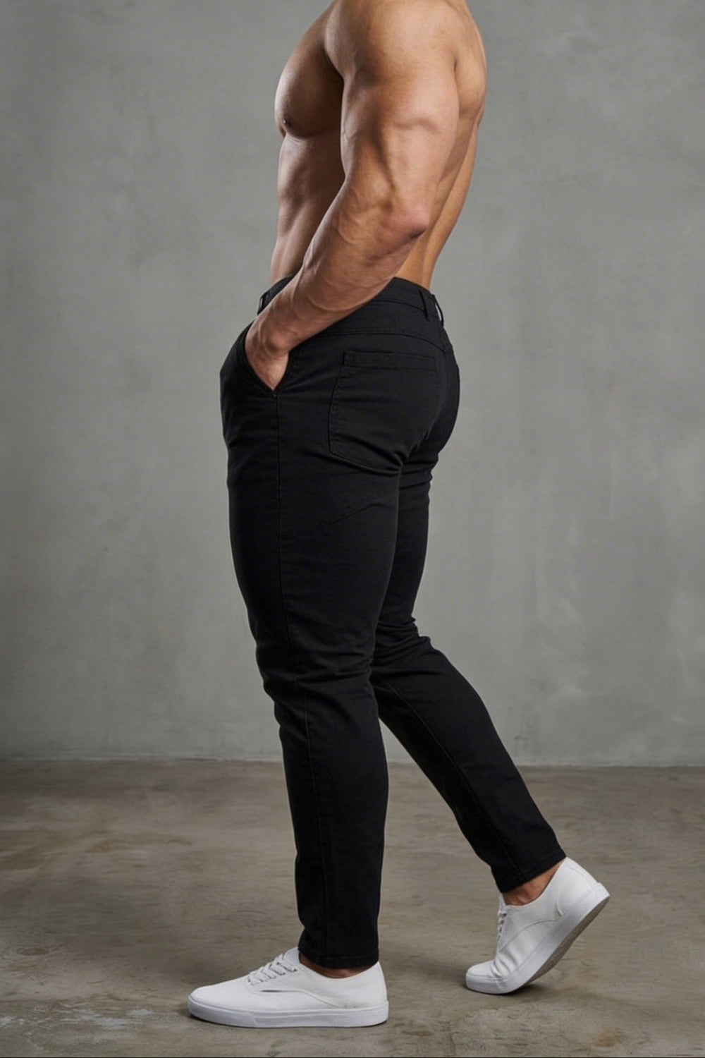 Smart Casual Chino Pants - Black